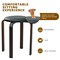 Set Of 4 Bentwood Round Stool Stackable Dining Chairs With Padded Seat